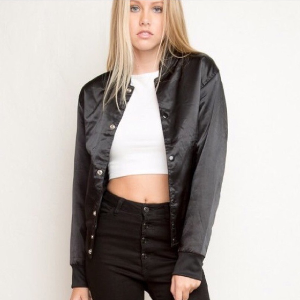 Brandy Melville satin bomber jacket